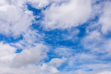Fototapeta premium Beautiful view of the blue sky with clouds.