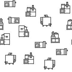 Chocolate Production Vector Seamless Pattern Thin Line Illustration