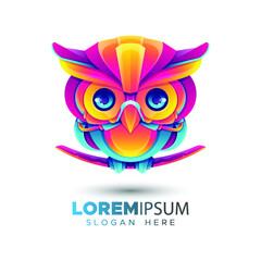 Fototapeta premium Premium Colorful Owl Logo Template