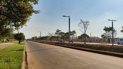 Obraz premium View of the road on the outskirts of Siem Reap. Cambodia. South-East Asia 