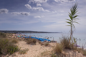 The most beautiful sandy beaches of Apulia in Italy: Pescoluse Beach, the Maldives of Salento.