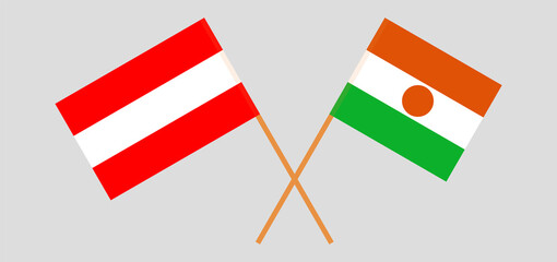 Crossed flags of Austria and the Niger
