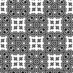 Geometric vector pattern with triangular elements. Seamless abstract ornament for wallpapers and backgrounds. Black and white colors.