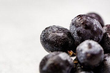Fresh grapes on a light background - healthy living