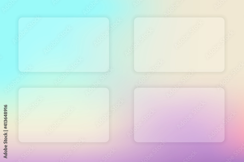 Aufkleber abstract gradient background. transparent frame in glass morphism style