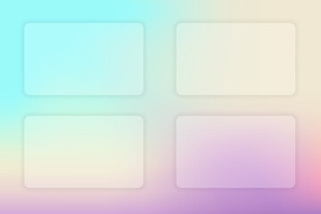 Abstract gradient background. Transparent frame in glass morphism style