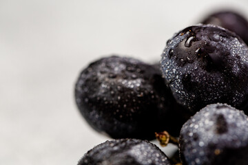 Fresh grapes on a light background - healthy living