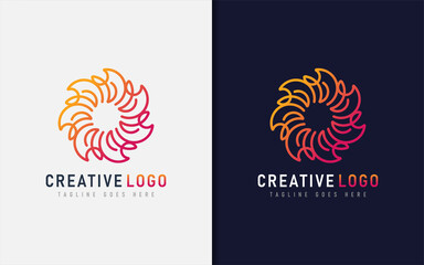 Abstract Creative Logo Design Based From Geometric Colorful Lines. Vector Logo Illustration.