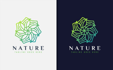 Abstract Nature Logo Based From Creative Geometric Lines. Vector Logo Illustration.