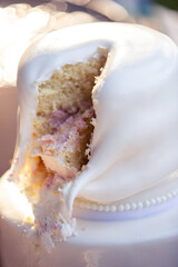 Close up of Wedding Cake fondant and icing