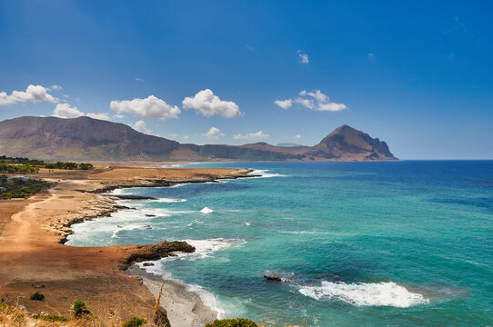 Macari viewpoint View on the gulf of Monte Cofano and Cala Bue Marino. Trapani, Sicily