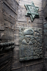 stone carving on the wall