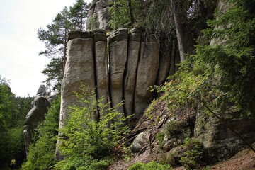 Amazing rocks in Adrspach in the Czech Republic in Europe