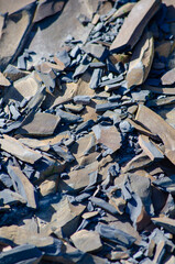 Slate rock fragments