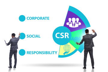 Concept of CSR - corporate social responsibility with businessma
