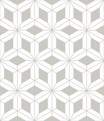 Vector seamless pattern. Modern stylish texture. Repeating geometric background. Striped hexagonal grid. Light beige tileable design. Can be used as swatch for illustrator.