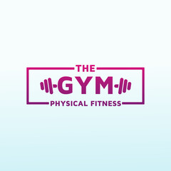 The Gym Fitness logo design. Modern Dumbbell icon Vector logo design template idea.