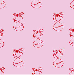 The number eight with the word March inside and a bow on a pink background.