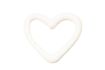 mayonnaise sauce isolated on white background. mayo paste cut out. heart shape