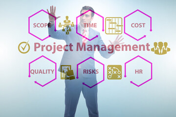 Concept of project management with business people