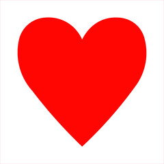 Red heart design icon flat. Vector illustration
