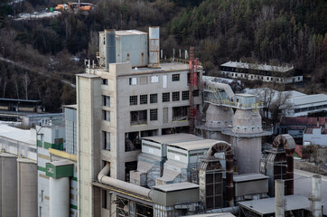 Detail view of Radotin cement plant in Prague