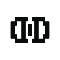 Initial letter D or DD logo template with battery pixel art illustration in flat design monogram symbol