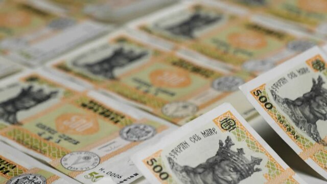 500 Moldovan lei on white table from Republic of Moldova