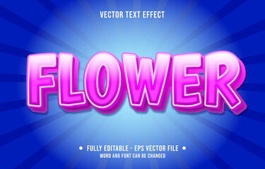 Editable text effect - pink flower gradient color style