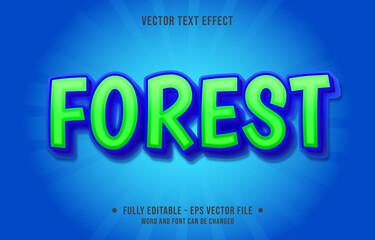 Obraz premium Editable text effect - forest green and blue gradient color style