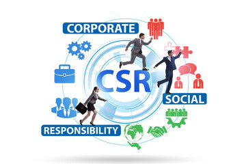 Concept of CSR - corporate social responsibility with businessma