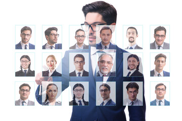 Recruitment and employment concept with businessman