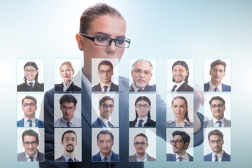 Recruitment and employment concept with businesswoman