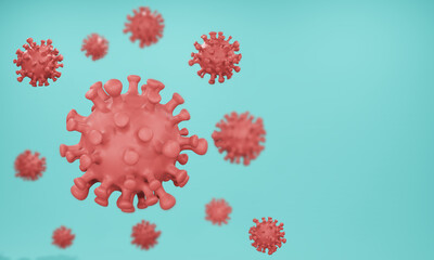 corona virus 3d rendered background illustration