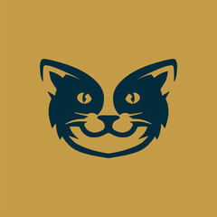 Cat face logo design template