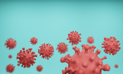 corona virus 3d rendered background illustration