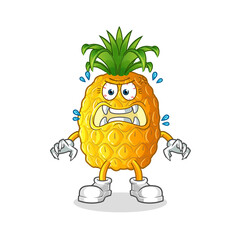 pineapple monster vector. cartoon character