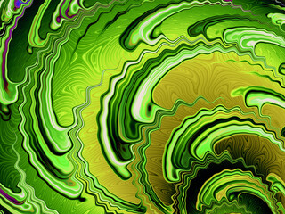 Abstract Fractal in green, yellow and brown colors