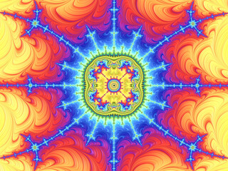Vibrant multicoloured Abstract Fractal 