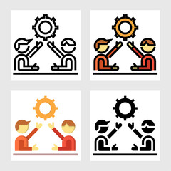 Business cooperation icon vector design in filled, thin line, outline and flat style.