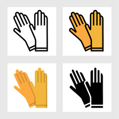 Rubber gloves icon vector design in filled, thin line, outline and flat style.