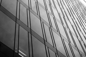 Coporative building windows black and white Insurgentes 