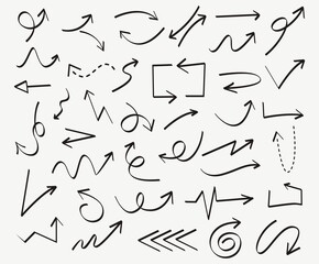 Set of arrows vector illustration.Arrow doodles vector