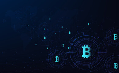 Bitcoin currency background.