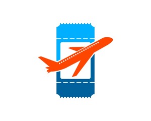 Transportation ticket with plane inside