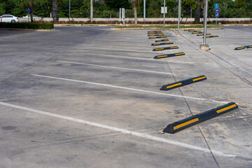 Empty Parking Lot. Outdoor asphalt parking lot