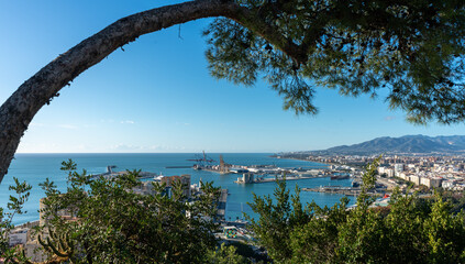 view of the Malaga city in Spain