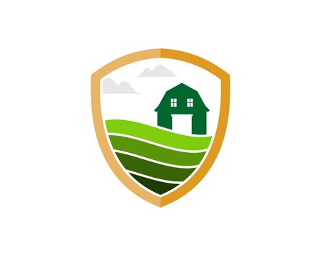 Simple shield with farm and barn inside