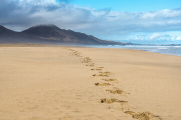 Fototapeta na wymiar Cofete beach in Fuerteventura spain