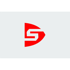 letter S logo inside a red semicircle